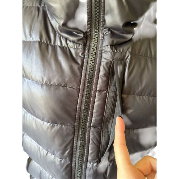 Athleta Snow Down Reversible Parka Jacket Black SIZE S Hooded Puffer - Picture 10 of 16